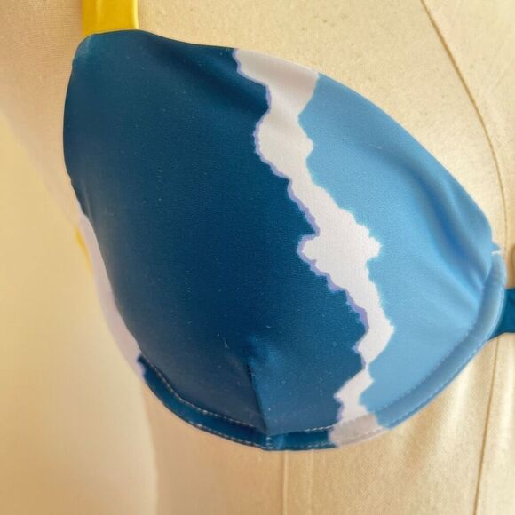 Jessica Simpson Smooth Sailing Blue Underwire Bikini Top Medium - Picture 4 of 13